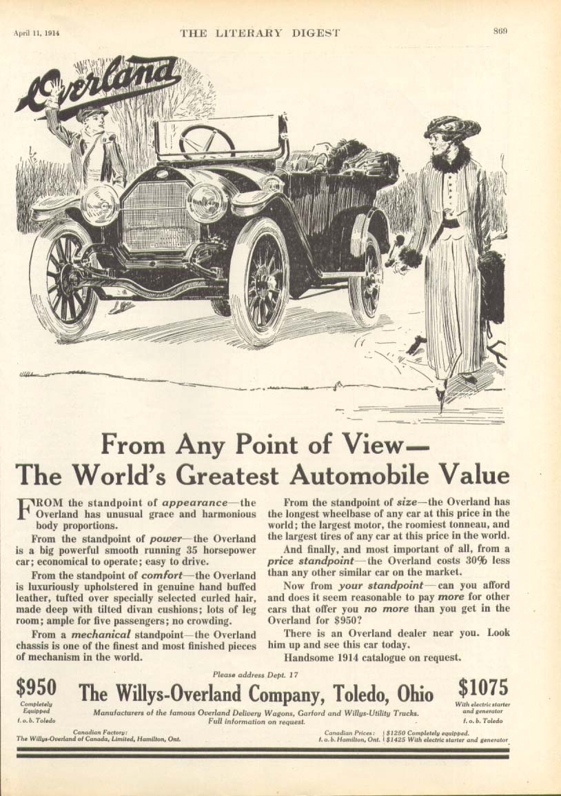 Image for From Any Point of View Willys Overland ad 1914