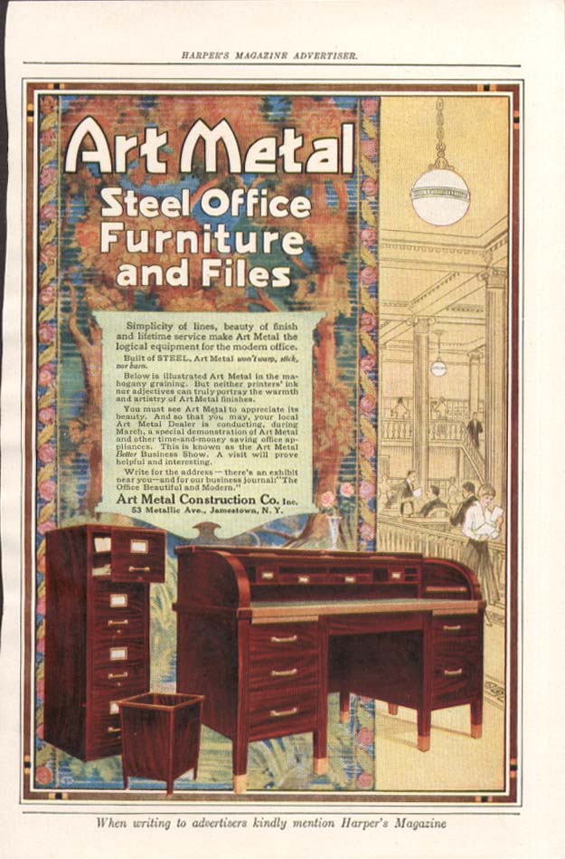 Image for Art Metal Steel Office Furnitre & Files ad 1917