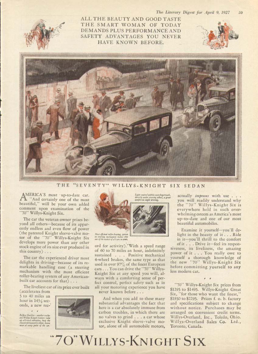 Image for America's most up-to-date car Willys-Knight Six ad 1927