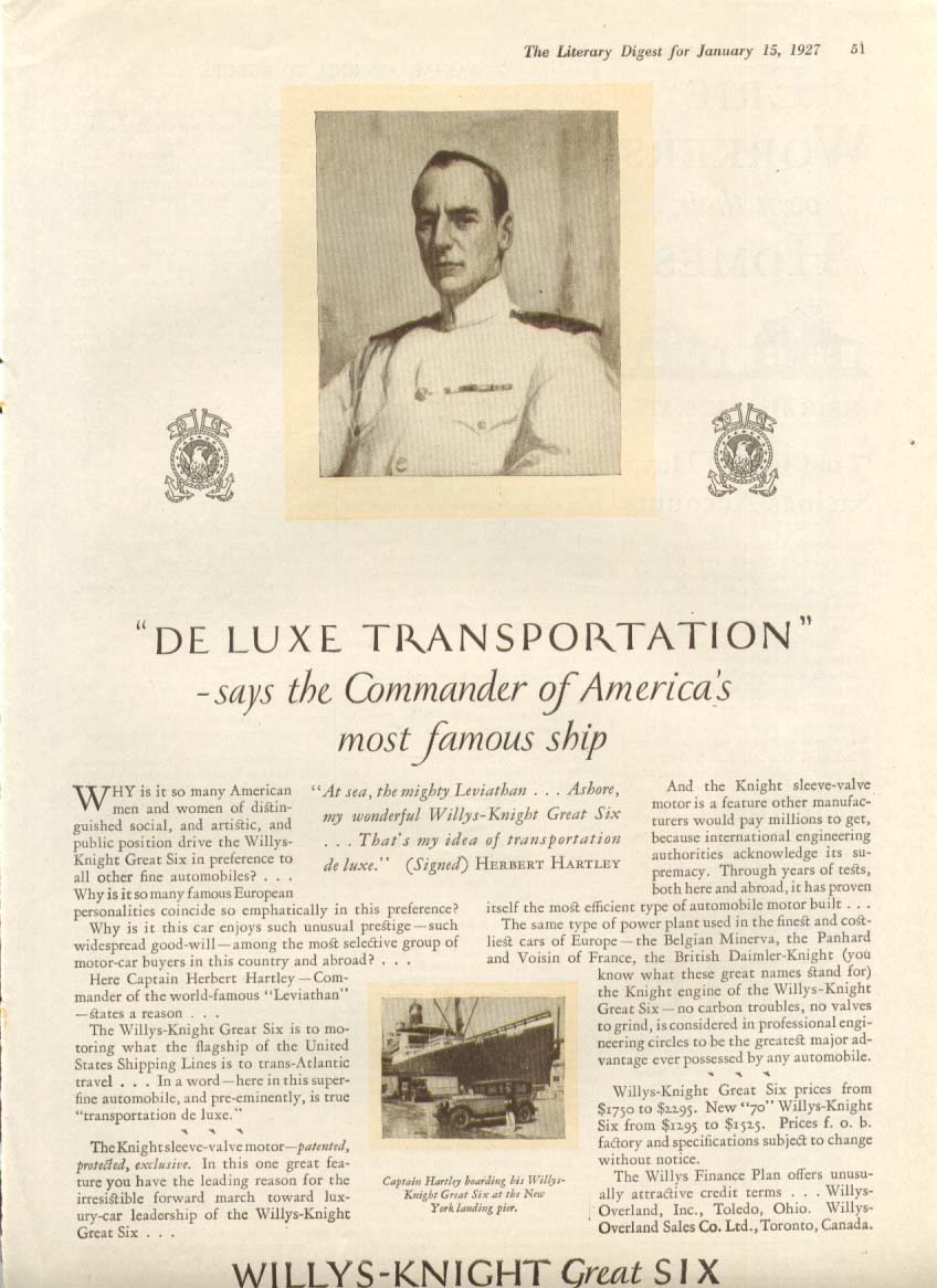Image for De Luxe Transportation Willys-Knight Great Six ad 1927