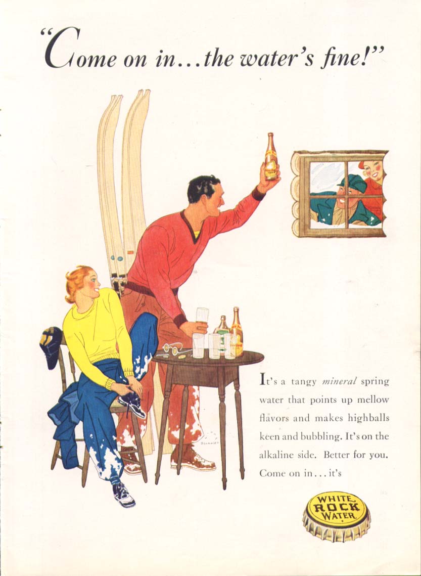 Image for Come on in . . . the water's fine! White Rock ad 1937