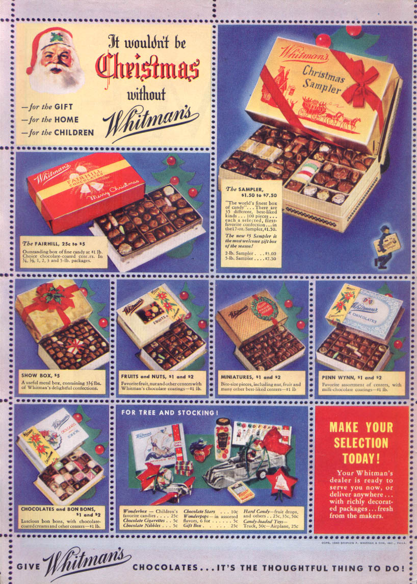 Image for Wouldnt be Christmas without Whitman's Chocolates 1940