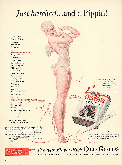 Image for Just hatched & a Pippin! Old Gold ad George Petty 1940