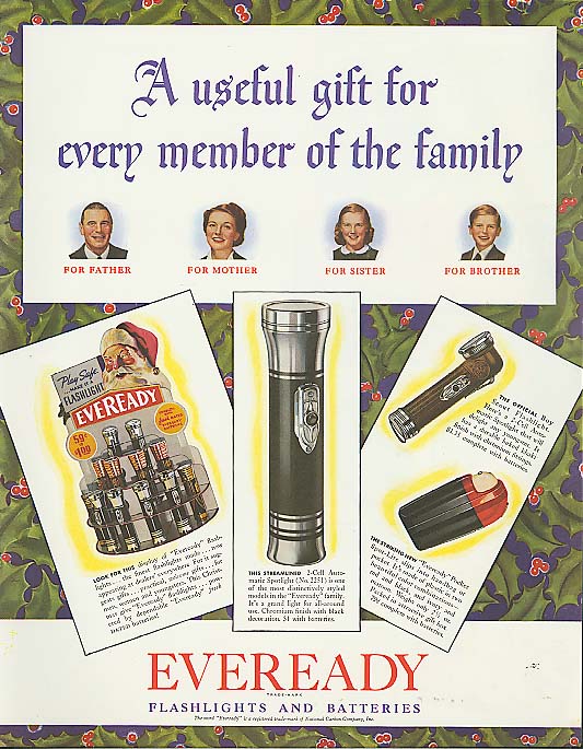 Image for Useful Gift for the family Eveready Flashlight ad 1940