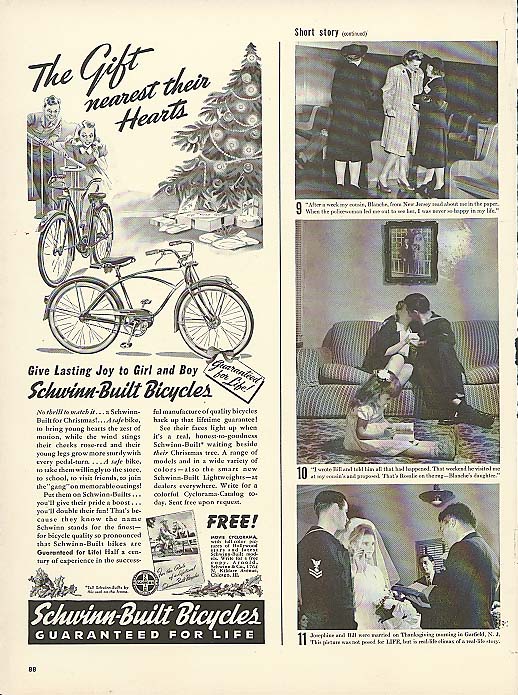 Image for The Gift nearest their hearts Schwinn bicycle ad 1941