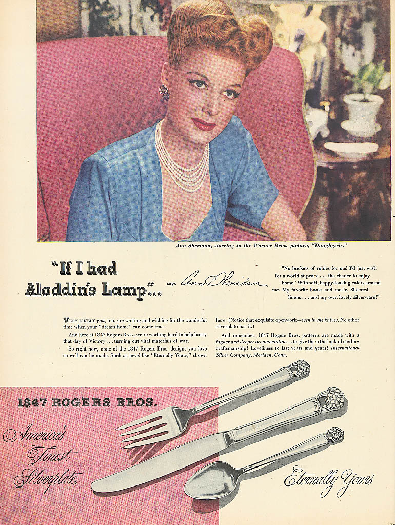 Image for Ann Sheridan for 1847 Rogers Bros Silverware ad 1944
