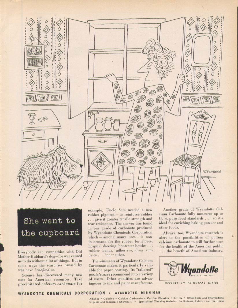 Image for She went to cupboard Wyandotte ad 1945 Steinberg