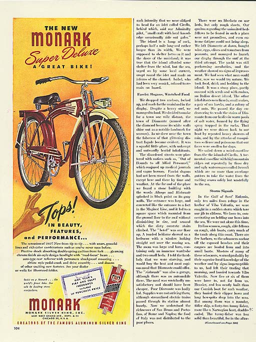 Image for Tops in beauty Monark Super Deluxe bicycle ad 1947