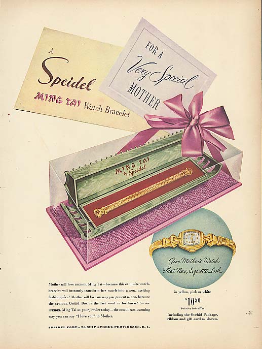 Image for Speidel Ming Tai Watch Bracelet for Mother ad 1948