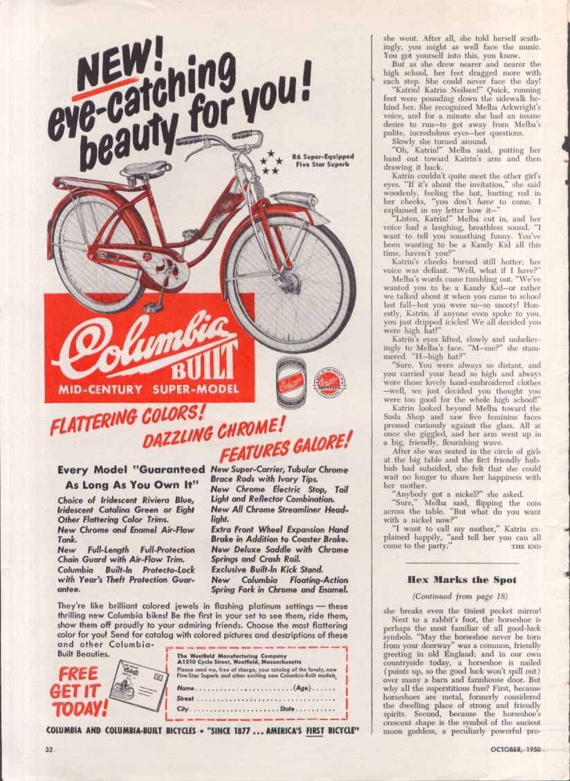 Image for Columbia Built R6 Bicycle ad 1950