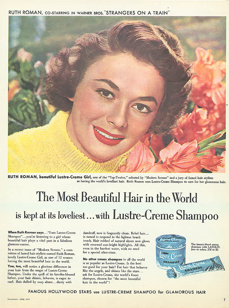 Image for Ruth Roman for Lustre-Crme Shampoo ad 1951