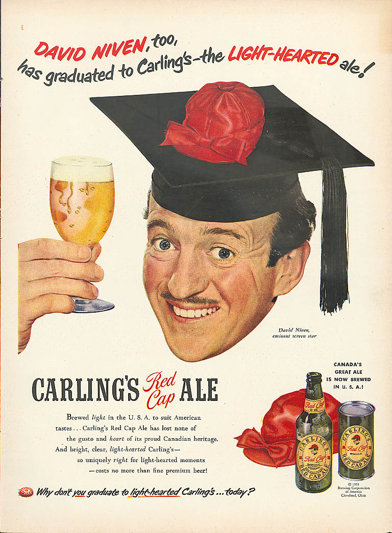 Image for David Niven for Carling's Red Cap Ale ad 1951