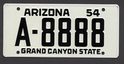 Image for Arizona Wheaties License Plate 1954