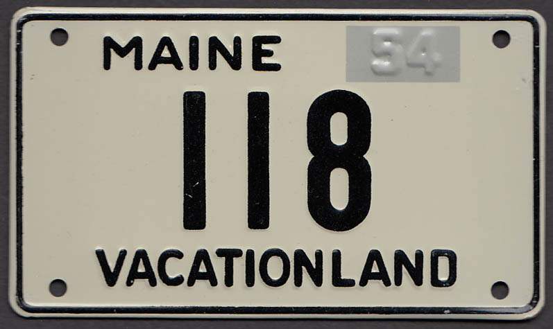 Image for Maine Wheaties cereal License Plate 1954