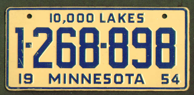 Image for Minnesota Wheaties cereal License Plate 1954