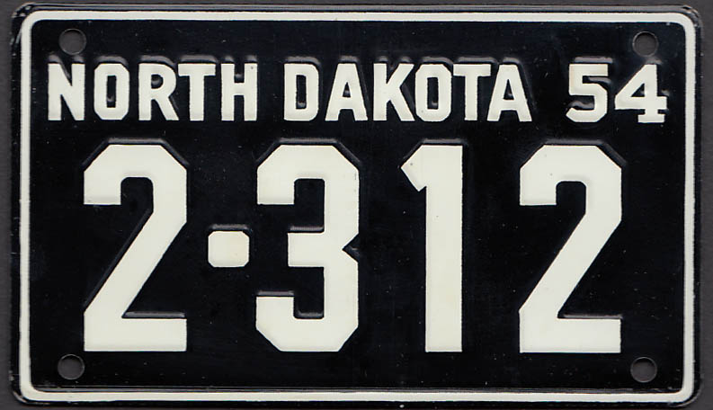 Image for North Dakota Wheaties License Plate 1954