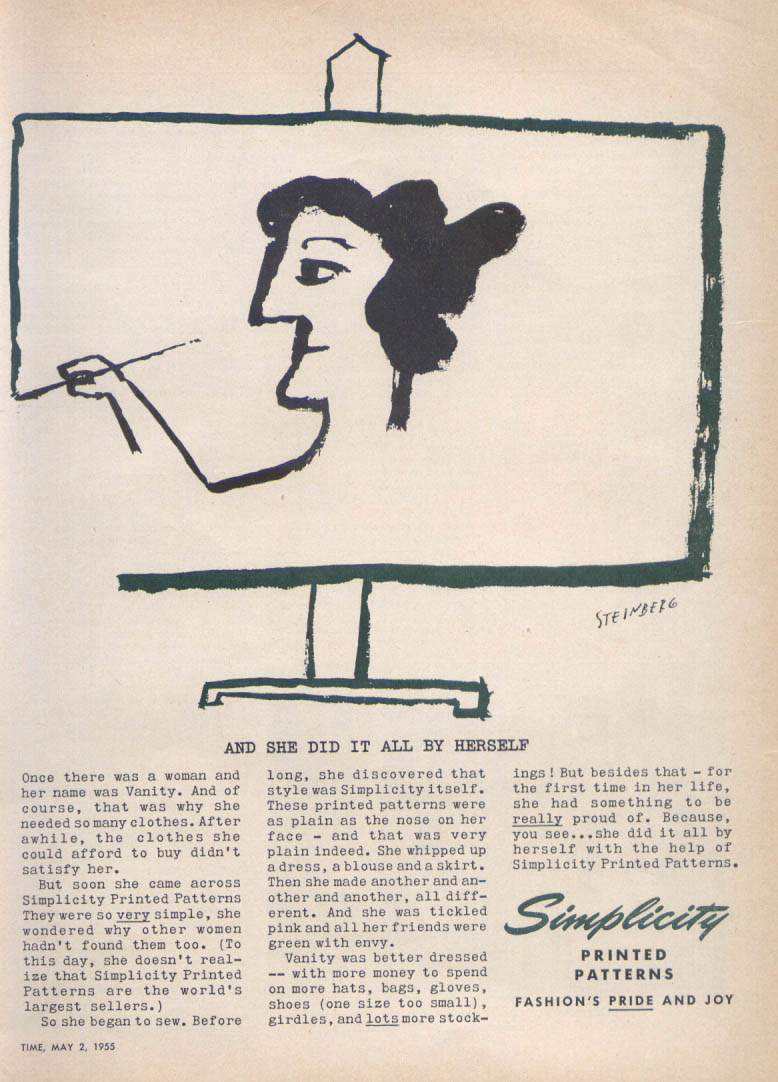 Image for Self-portrait Simplicity ad Saul Steinberg 1955