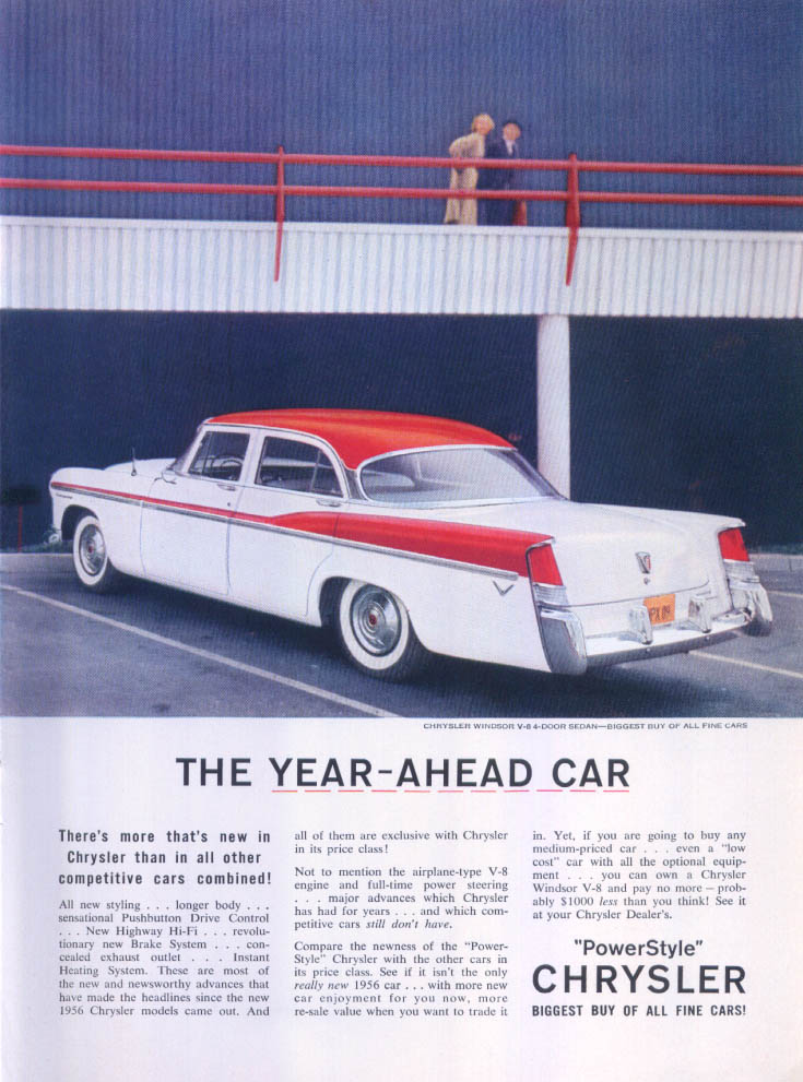 Image for Chrysler Windsor V-8 the year-ahead car ad 1956