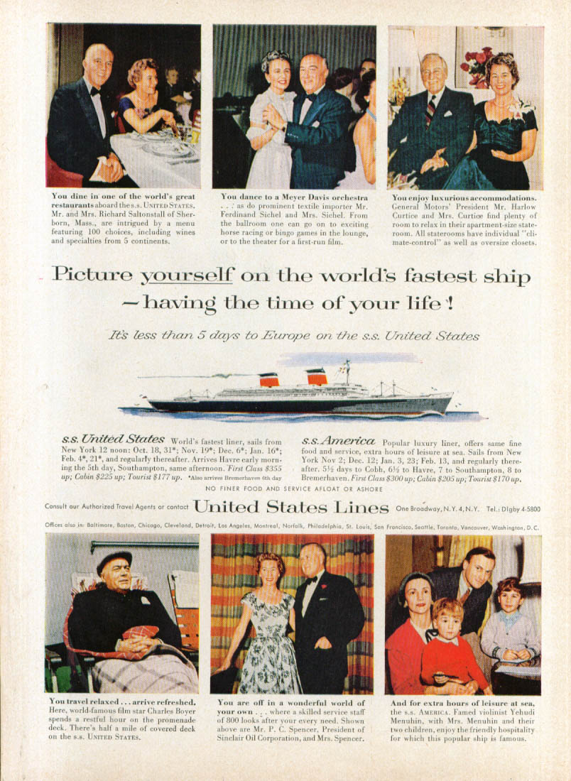 Image for Picture yourself on the S S United States ad 1957