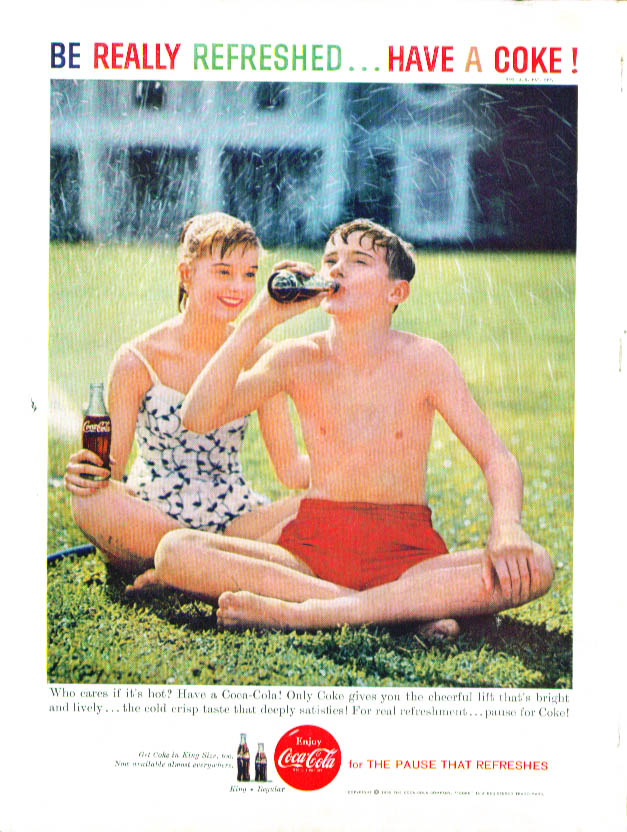 Image for Who cares if it's hot? Coca-Cola ad 1959 Carol Lynley