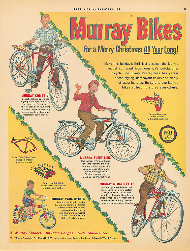 Image for Murray Strato Flite Comet Fleet Line bicycle ad 1961