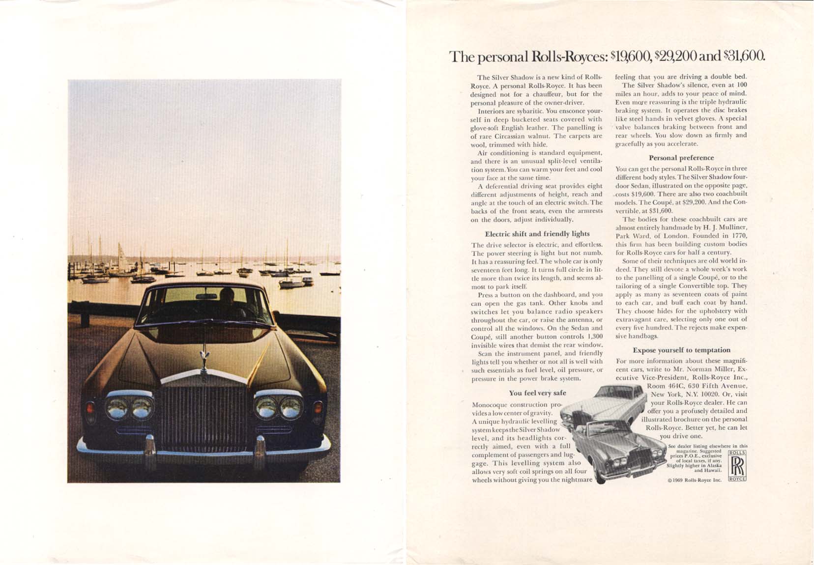 Image for Personal Rolls-Royce $19,600 $22,200 $31,600 ad 1969