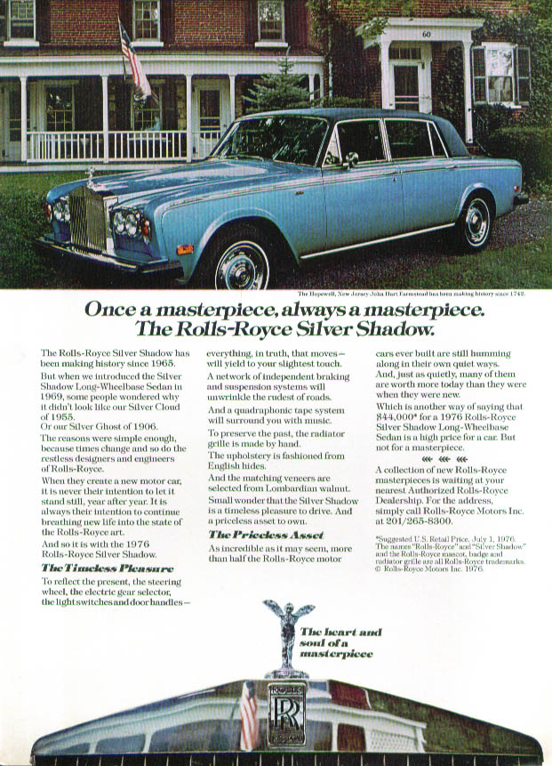 Image for Always a masterpiece Rolls-Royce Silver Shadow ad 1976