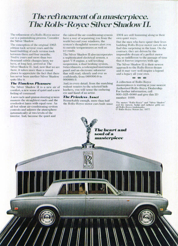 Image for Refinement Rolls-Royce Silver Shadow II ad 1977