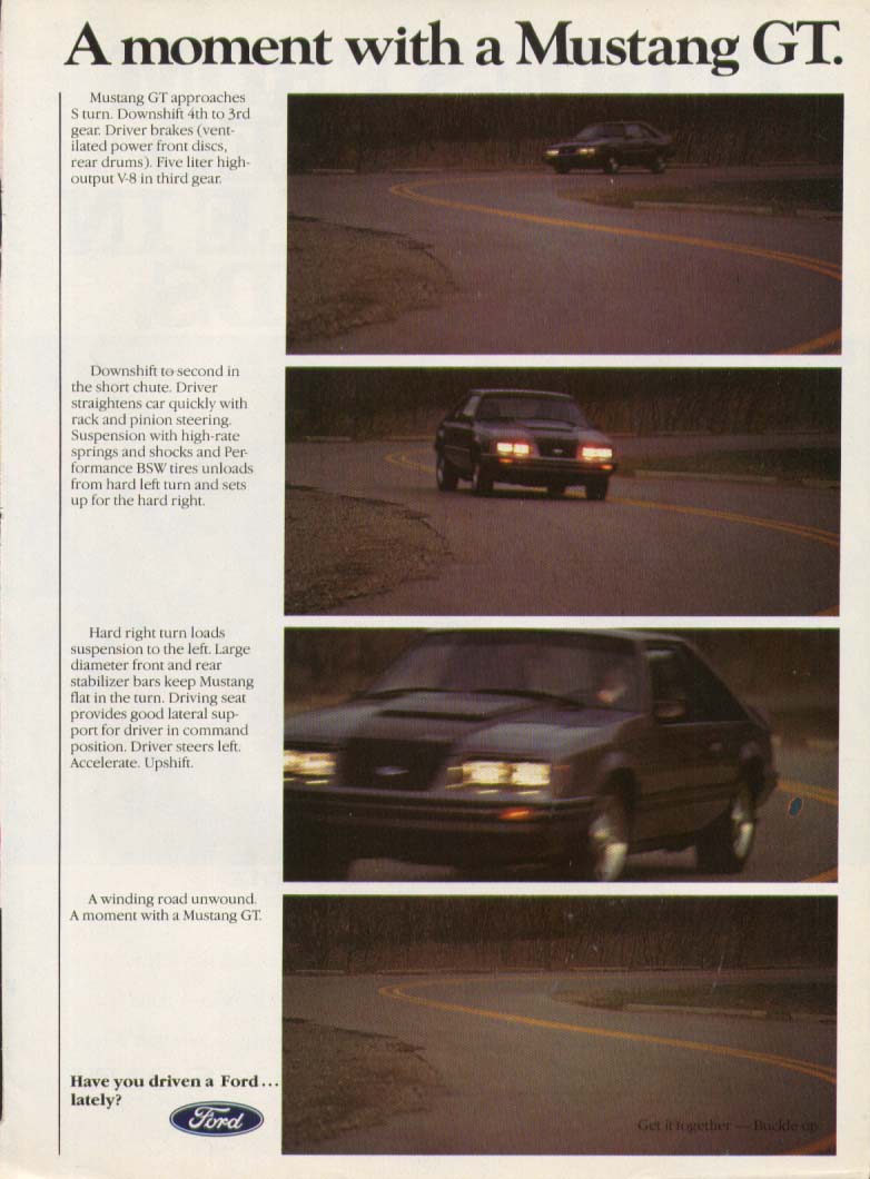 Image for A moment with a Mustang GT ad 1983