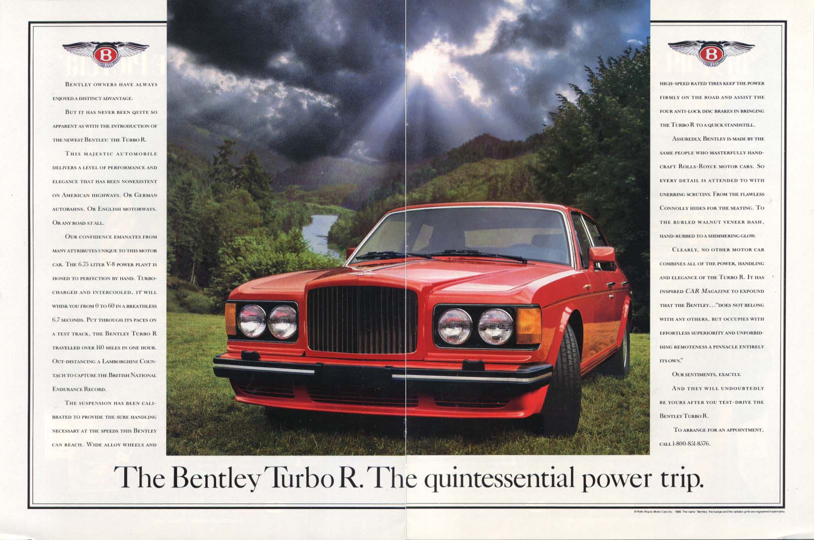 Image for The Bentley Turbo R Quintessential power trip ad 1988