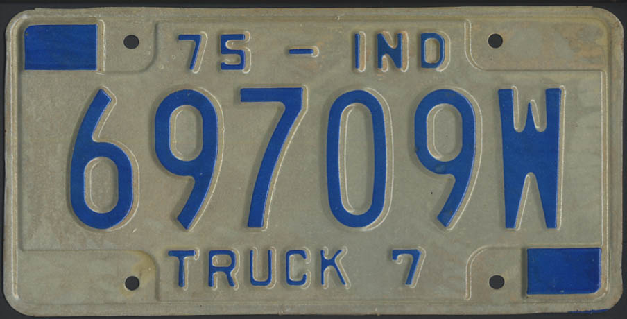 Image for 1975 Indiana truck 7 license plate 69709W