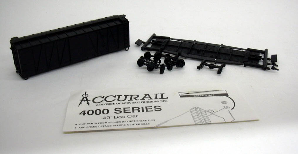 Image for Accurail HO Undeocrated 40' Box Car kit #4000 unbuilt 1960s