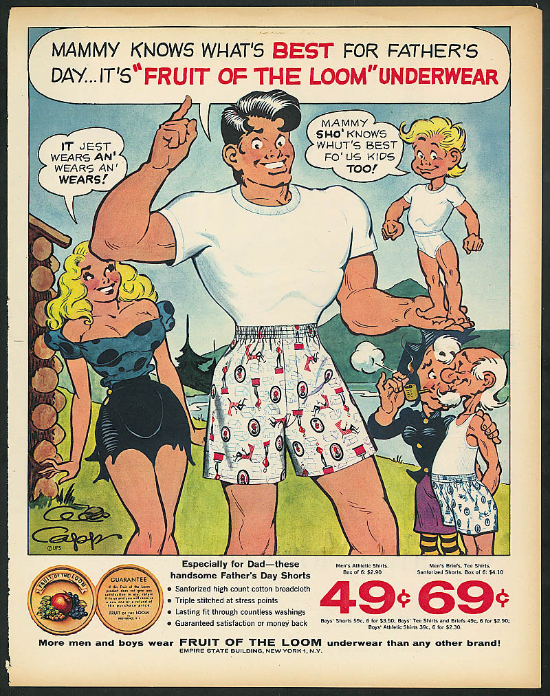 Image for Al Capp Li'l Abner for Fruit of the Loom ad 1957