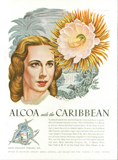 Image for Artzybasheff ad Alcoa Steamship blonde 1948