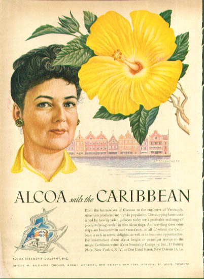 Image for Artzybasheff ad Alcoa Steamship yellow flower 1948