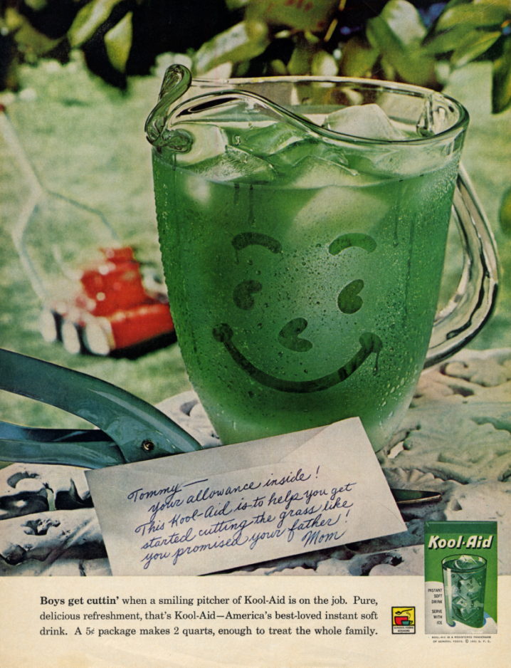 Image for Tommy - Your allowance inside! Go cut the grass - Kool-Aid ad 1961 L