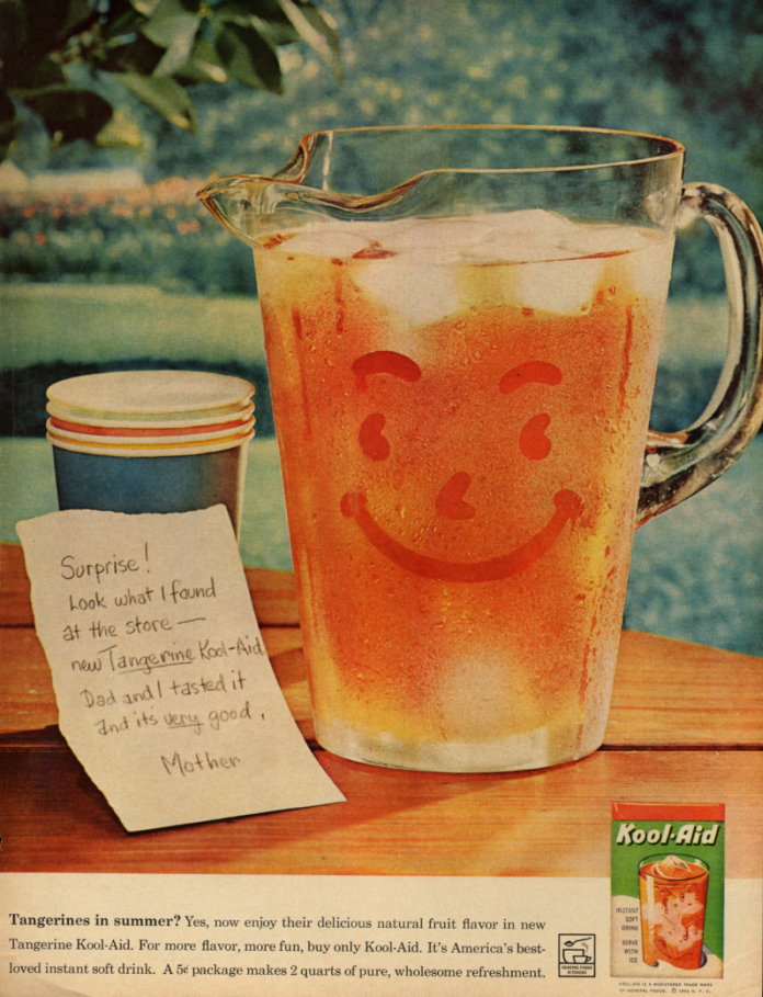 Image for Surprise! Look what I found at the store Tangering Kool-Aid ad 1961 var