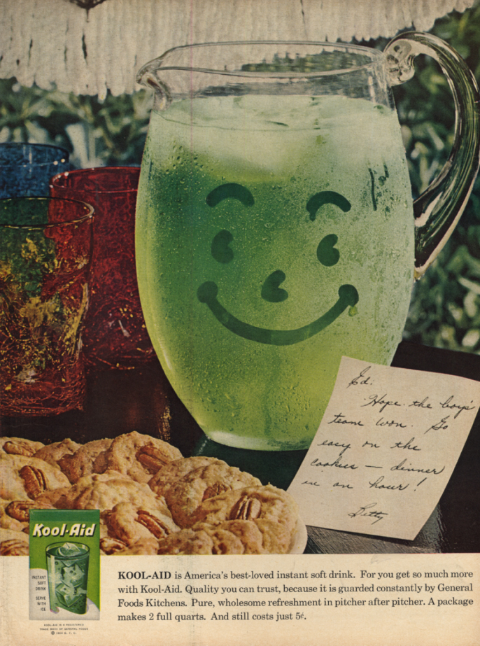 Image for Ed - Hope the boys' team won Go easy on the cookies Kool-Aid ad 1960 var