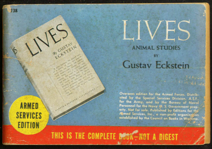 Image for ASE 738 Gustav Eckstein: Lives - Animal Studies