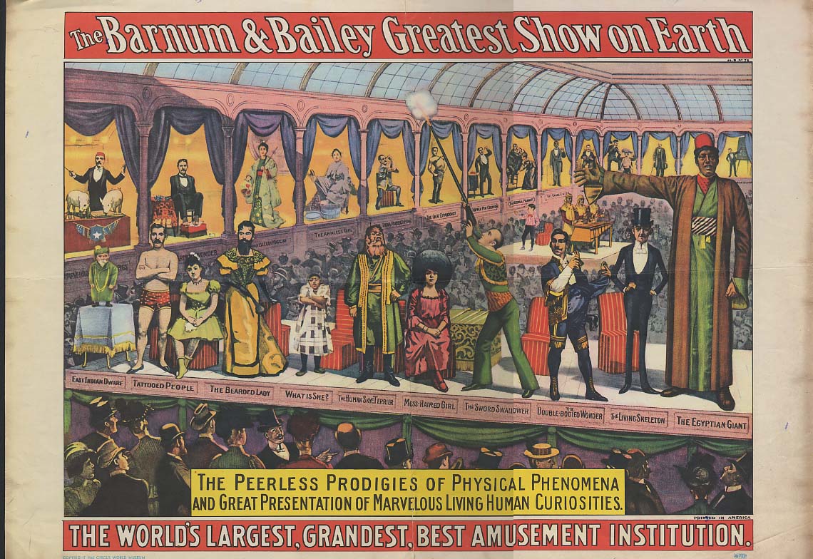 Image for Barnum & Bailey Circus Side Show Poster reproduction Circus World Museum 1980