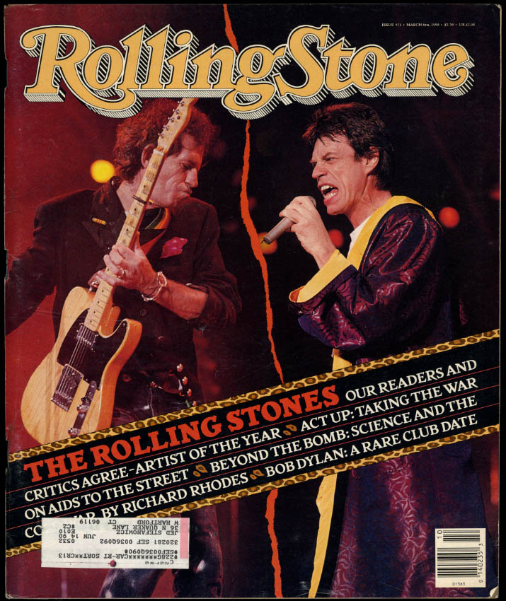 Image for ROLLING STONE 3/8 1990 Rolling Stones Bob Dylan Richard Rhodes on The Bomb