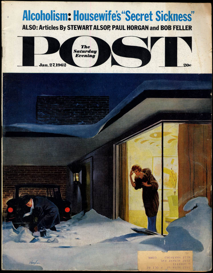 Image for SATURDAY EVENING POST 1/27 1962 Bob Feller; Richard Burton; housewife alcoholism