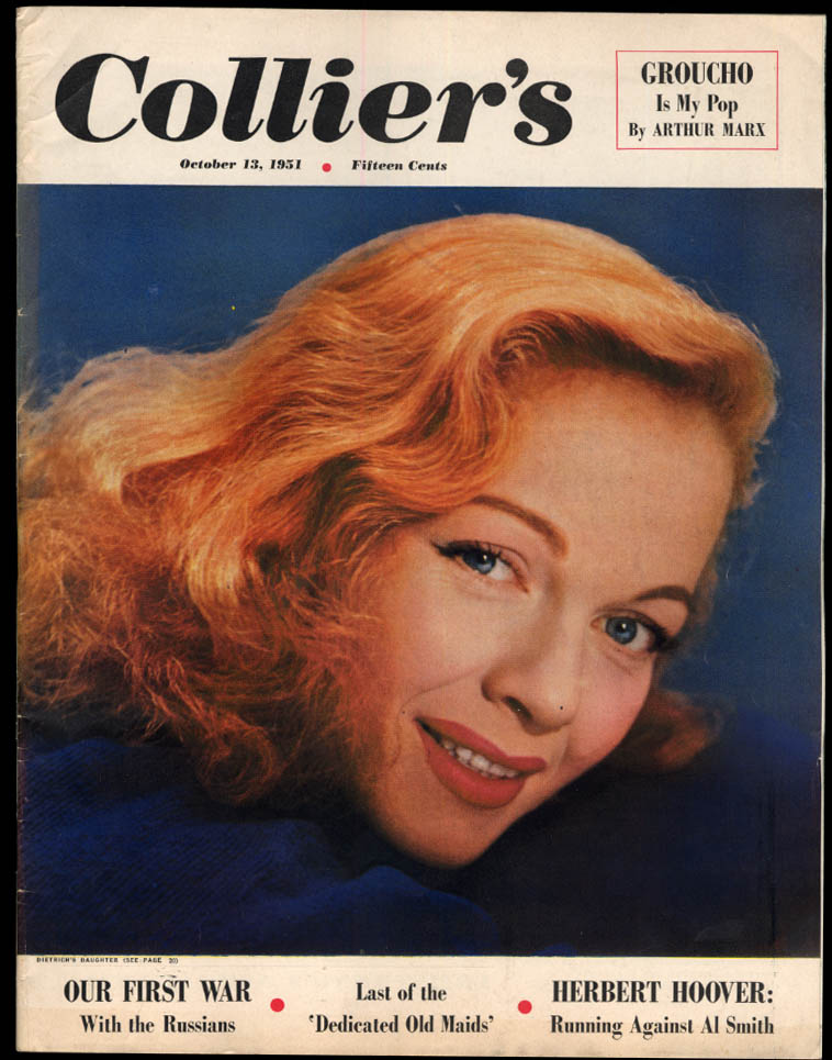 Image for COLLIER'S 10/13 1951 Marlene Dietrich's Maria Riva Groucho Marx Herbert Hoover