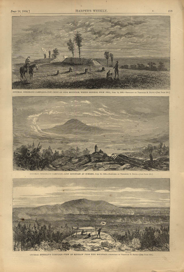 Image for HARPER'S WEEKLY page 7/16 1864 Gen Sherman at Pine, Lost & Kenesaw Mountains
