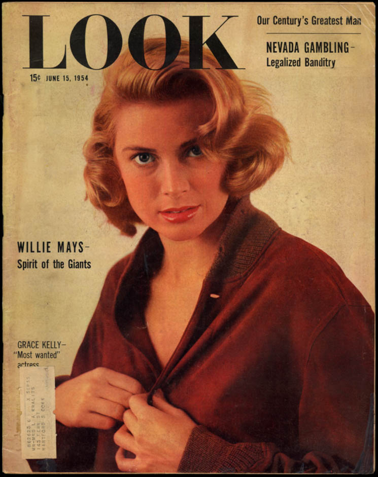 Image for LOOK 6/15 1954 Grace Kelly Willie Mays Vegas Jackie Gleason Albert Schweitzer