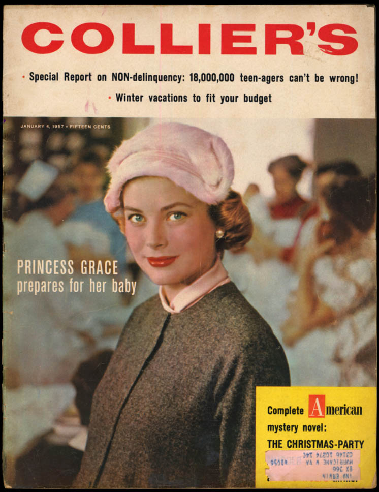 Image for COLLIER'S 1/4 1957 Grace Kelly Rex Stout novelette Carroll Baker Jean Belliveau