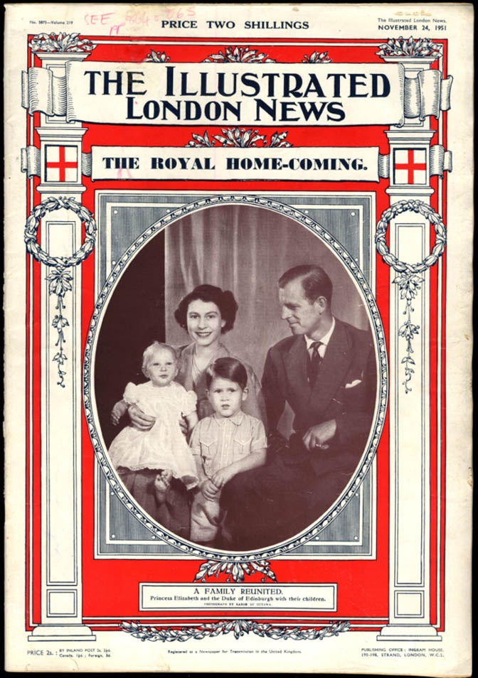 Image for ILLUSTRATED LONDON NEWS 11/24 1951 Princess Elizabeth Royal Home-Coming