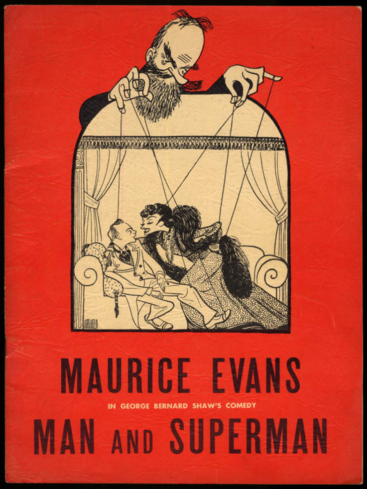 Image for Maurice Evans in Shaw's Man & Superman program 1948 Hirschfeld cover