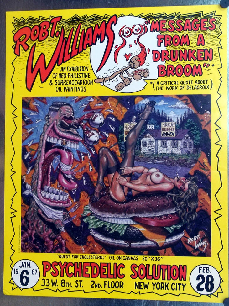 Image for Robt Williams Messages from a Drunken Broom Poster 1987 Psychedelic Solution NYC