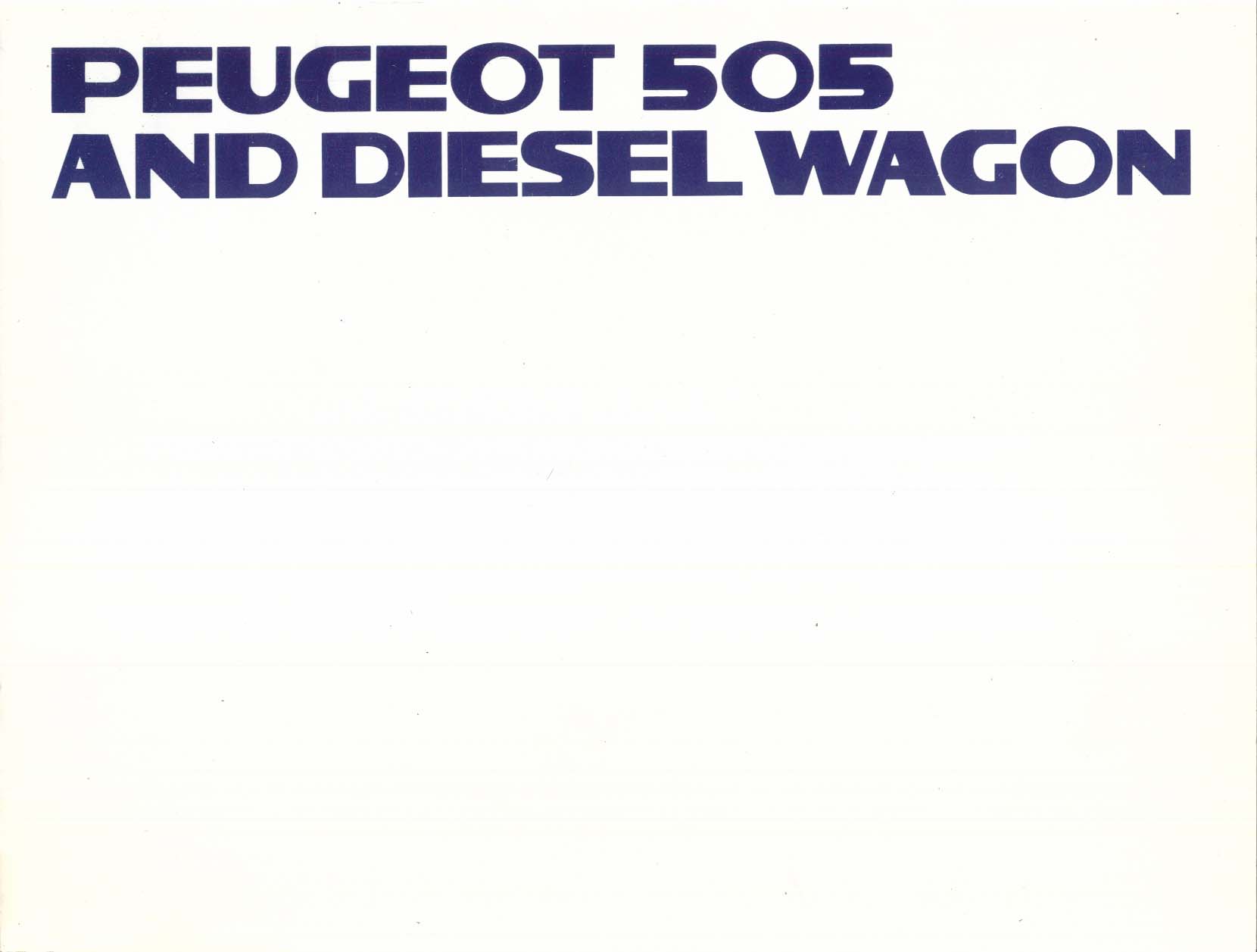 Image for 1980 Peugeot 505 & Diesel Wagon brochure